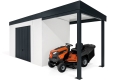 GARDEON® Gartenhaus mit sicherer Garagentür von Hörmann und überdachtem Bereich